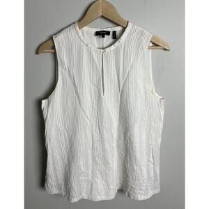 Theory Kenzly Sleeveless Blouse Size Large Silk Blend Minimalist Lightweight Wms